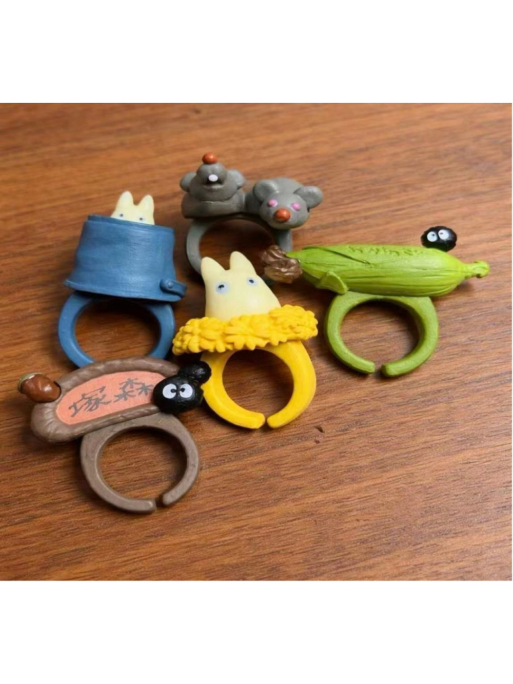 Studio Ghibli Totoro Ring Set of 5 Japan Collectible Rings RARE Hayao Miyazaki